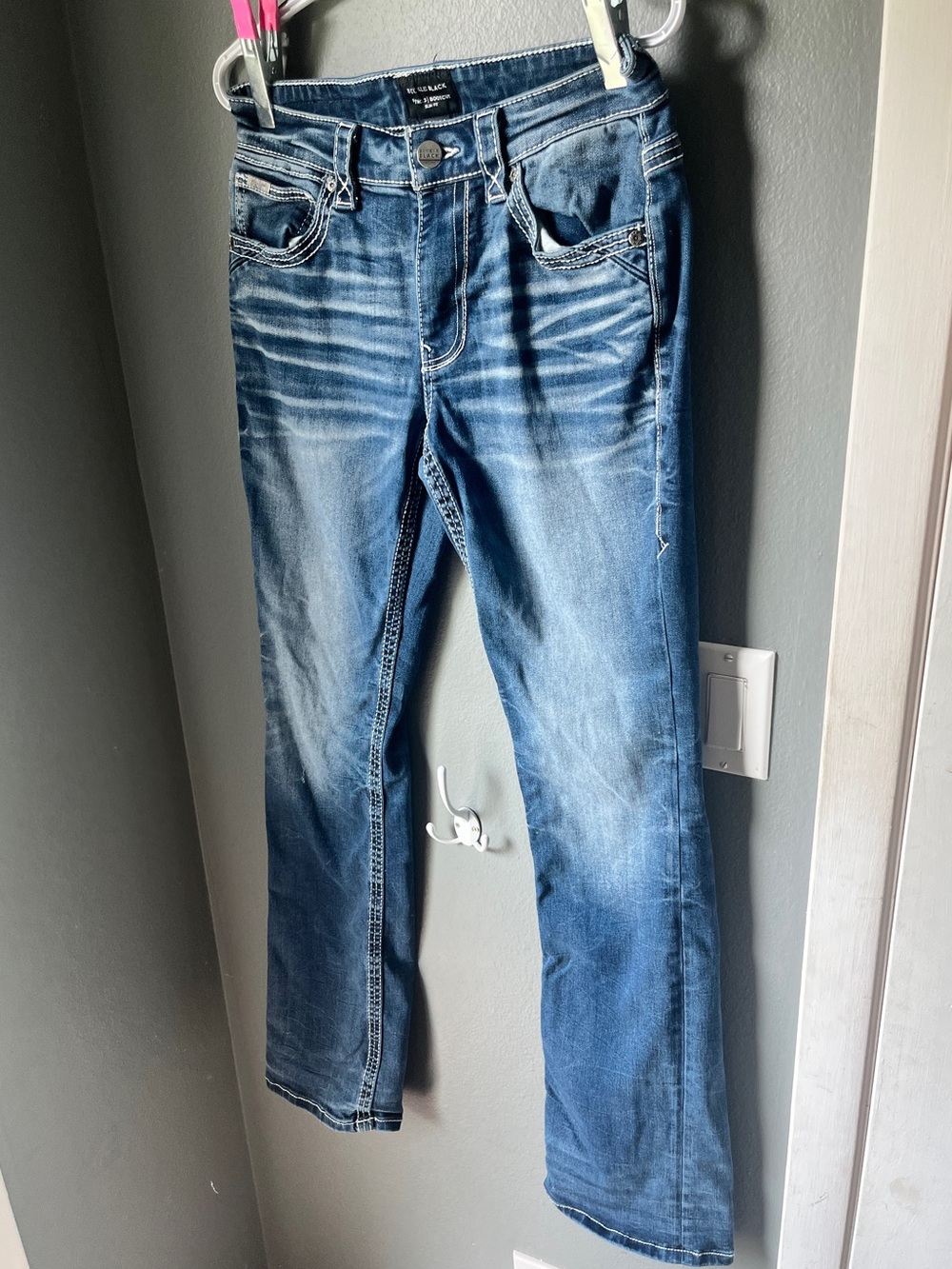 Buckle Black Fit No 3 Bootcut Slim Fit Men's Blue Washed Jeans